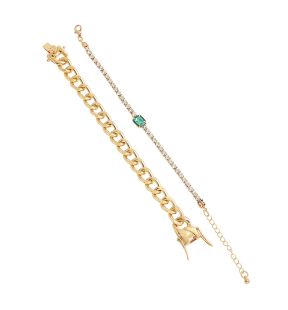 SOHI Bracelet multicouche Bling Chainlink pour femme