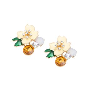 SOHI Boucles d'oreilles à tige en forme de jardin de fleurs pour femme