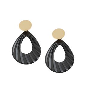 SOHIBoucles d'oreilles pendantes contrastées femme de coloris noir