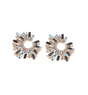 SOHI Boucles d'oreilles à tige en cristal bleu pour femme