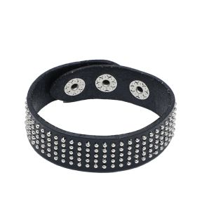 SOHIBracelet en cuir clouté noir femme