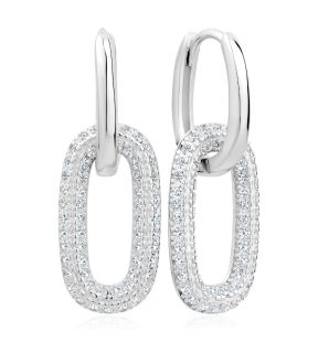 BOUCLES D’OREILLES DOUBLE BOUCLE EN ZIRCON CUBIQUE 3A