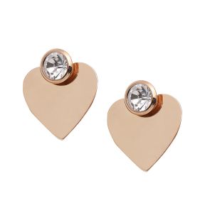 Boucles d'oreilles pendantes en forme de cœur doré pour femme SOHI