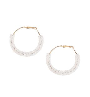 SOHIBoucles d'oreilles créoles scintillantes femme de coloris blanc