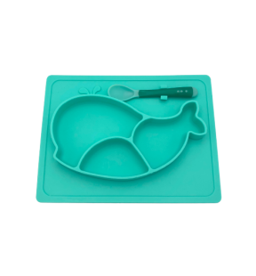 Assiette compartimentée en silicone Tootsie B, baleine | 05048