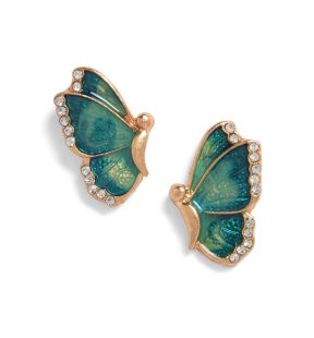 SOHI Boucles d'oreilles à tige vertes pour femmes