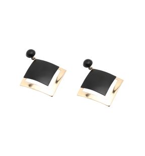 SOHIBoucles d'oreilles pendantes contrastées femme de coloris noir