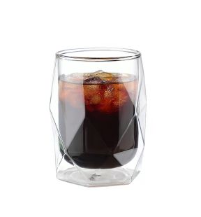 JS Gourmet - Verre Géométrique à Double Paroi, Capacité de 350ml