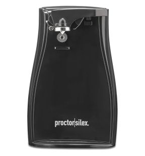 Proctor Silex - Ouvre-Boite Électrique avec Aiguiseur à Couteaux, Noir