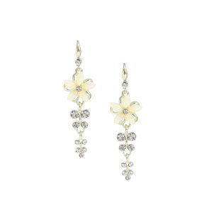 SOHI Boucles d'oreilles pendantes avec fleurs ornées pour femme