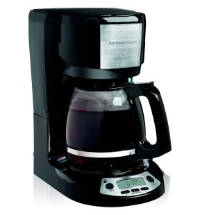 Hamilton Beach - Cafetière Programmable, Capacité de 12 Tasses, 3 Options d'infusion, Noir