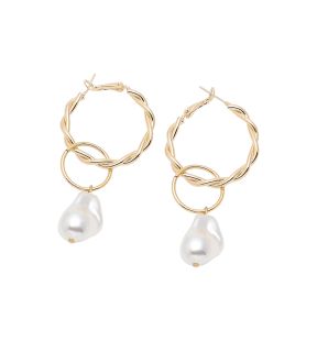 SOHI Boucles d'oreilles créoles boule de neige pour femme