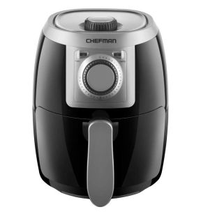 Chefman TurboFry Friteuse à Air 2L Compacte avec Panier pour Lave-Vaiselle, Contrôle de la Température Réglable, Minuterie 30 Minutes Noire