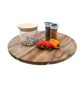 JS Gourmet - Plateau Tournant en Bois d'acacia avec 3 Outils à Fromage