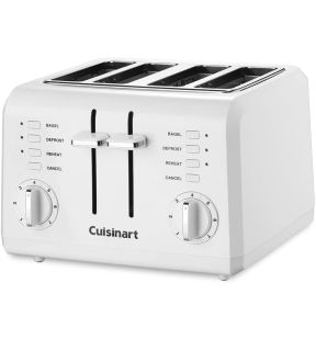 Cuisinart - Grille-Pain à 4 Tranches, Fentes Larges, 7 Réglages de Teinte, Blanc