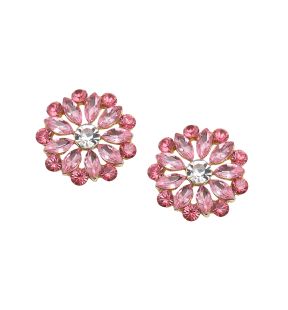 SOHI Boucles d'oreilles à tige en forme de fleur rose pour femme