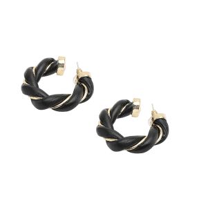 SOHIBoucles d'oreilles créoles torsadées noires femme