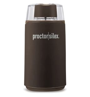 Proctor Silex - Moulin à Café, Herbes et Épices Électrique, Lâme en Acier Inoxydable, Brun