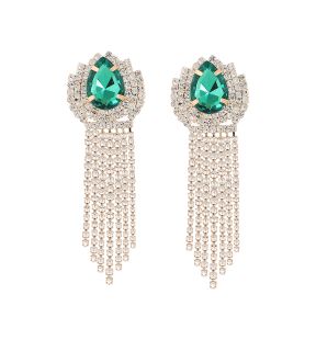 SOHI Boucles d'oreilles pendantes en forme de larme verte pour femme