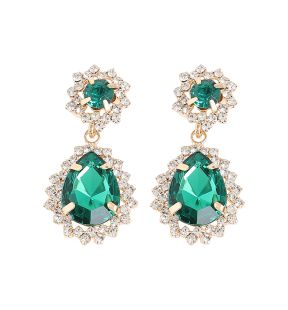 SOHI Boucles d'oreilles pendantes en cristal vert femme