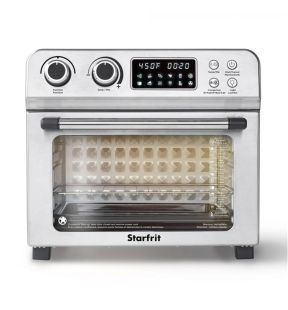 Starfrit - Four à Convection avec Friteuse à Air Chaud, 10 Modes De Cuisson, 1700 Watts, Acier Inoxydable