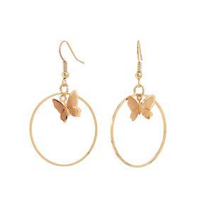 SOHI Boucles d'oreilles pendantes papillon dorées pour femmes