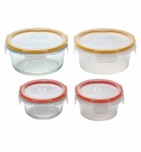 Ensemble de 8 boîtes de conservation rondes Snapware Total Solution Pyrex en verre et plastique | 1116074 |