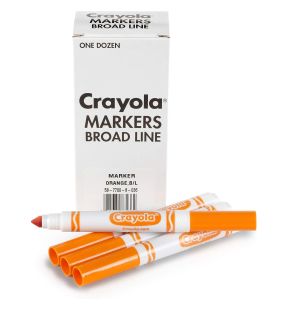 Marqueurs à pointe large Crayola - Orange 12 unités