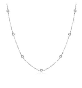 Collier long en argent sterling 925 avec zircone cubique