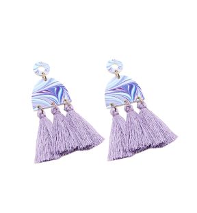 SOHI Boucles d'oreilles pendantes à pampilles violettes femme