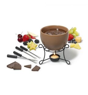 Gourmet - Ensemble à Fondue au Chocolat pour 4 Personnes, Capacité de 480mL, Brun