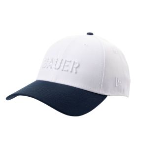 Casquette Bauer New Era 9Forty deux tons - Blanc/Bleu marine