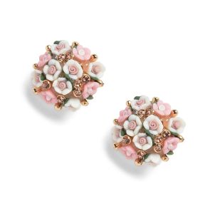 SOHI Boucles d'oreilles à tige rose pour femme