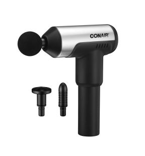 Conair - Pistolet de Massage à Percussion pour les Tissus Profond, Comprend 3 Embouts Différents, Noir