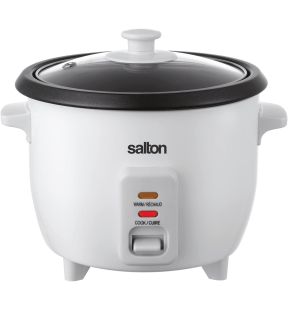 Salton Cuiseur à Riz Capacité de 6 Tasses Bol de cuisson Antiadhésif Amovible 300 Watts Blanc