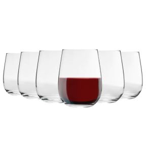 LAV - Ensemble de 6 Verres à Vin Sans Pied Gaia, Capacité de 475mL, Vont au Lave-Vaisselle