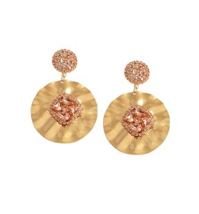 SOHI Boucles d'oreilles pendantes circulaires dorées pour femmes