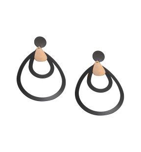 SOHIBoucles d'oreilles pendantes contrastées femme de coloris noir