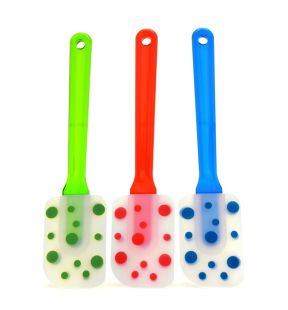 Starfrit - Ensemble de 3 Spatules en Silicone, Résiste à des Chaleurs Intense, Motif à Pois