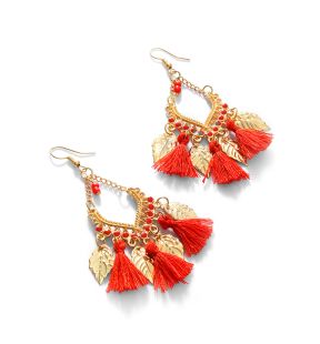 SOHI Boucles d'oreilles pendantes rouges pour femmes