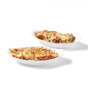 Gourmet - Ensemble de 2 Plats à Gratin en Porcelaine, 10" x 5", Vont au Four, Blanc