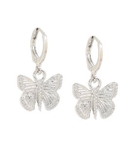 SOHI Boucles d'oreilles créoles papillon argentées pour femmes