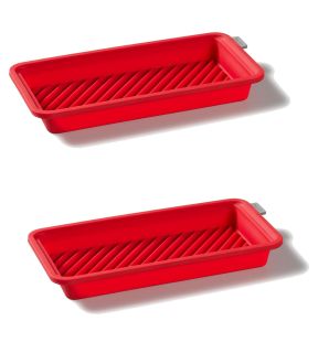 Starfrit - Ensemble de 2 Plats de Cuisson en Silicone Souple, Va au Lave-Vaiselle, Rouge