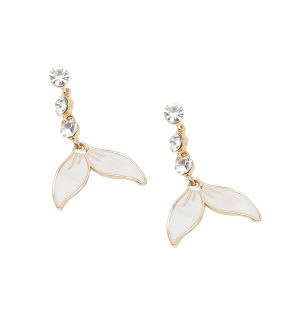 SOHIBoucles d'oreilles pendantes pétales blanches femme