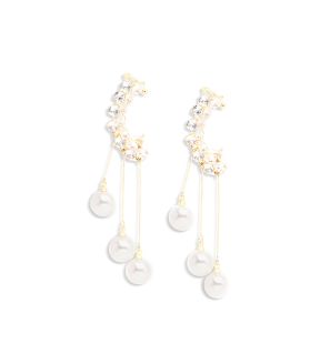 SOHI Boucles d'oreilles pendantes blanches pour femmes