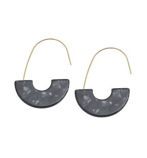 SOHIBoucles d'oreilles créoles en marbre noir femme