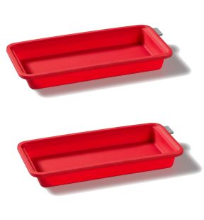 Starfrit - Ensemble de 2 Plats de Cuisson en Silicone Souple, Va au Lave-Vaiselle, Rouge