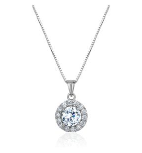 Pendentif collier rond en zircone cubique 5A