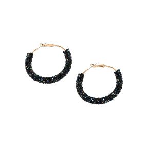 SOHI Boucles d'oreilles créoles noires pour femmes