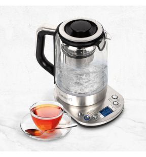 Théière-bouilloire Cuisinart : 1 500 W, 1 L de thé/1 L d’eau, acier inoxydable, corps en verre | TEA-200C